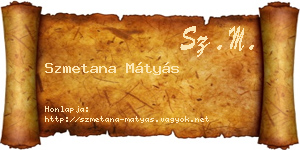 Szmetana Mátyás névjegykártya
